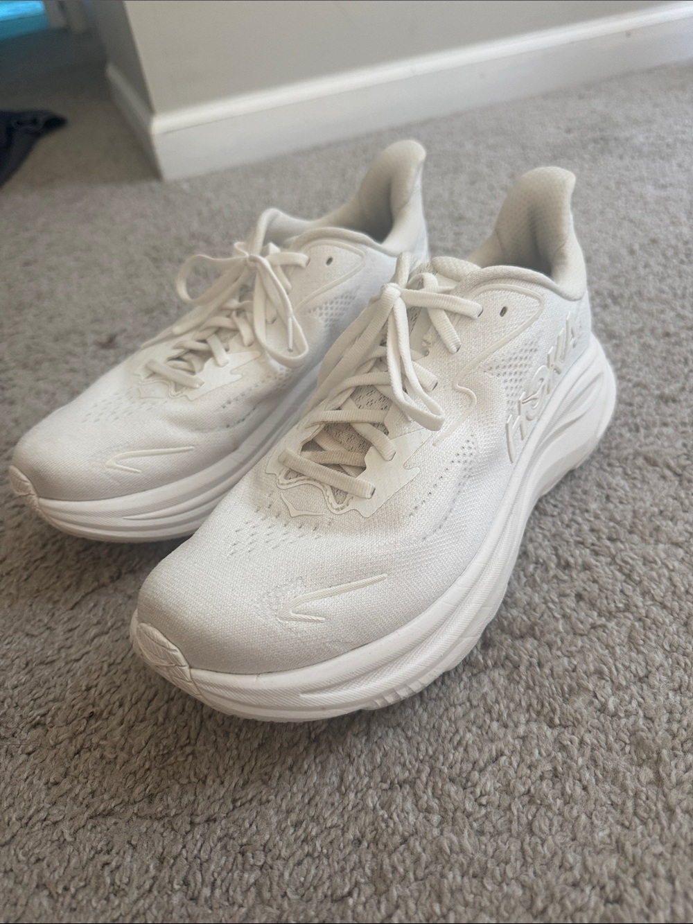 Hoka Women's All-White Athletic Running Shoes - Picture 2 of 4
